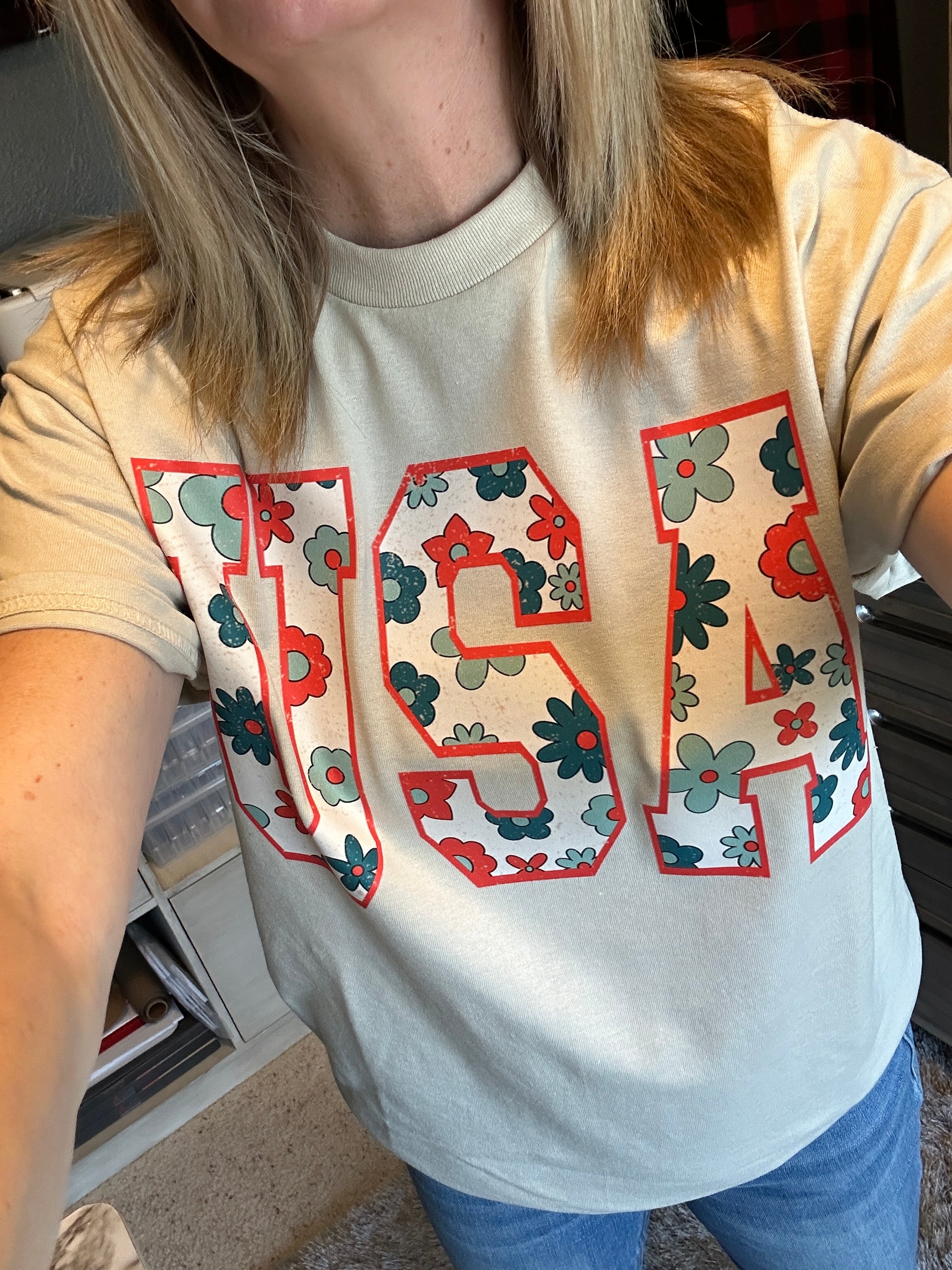 USA Flower Tee - made to order