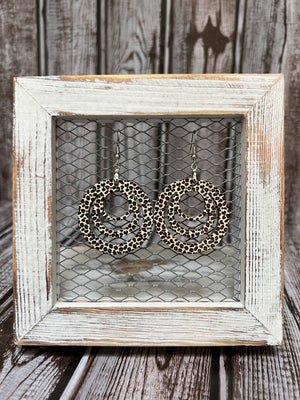 1 1/2inch leopard print circular sublimation earrings