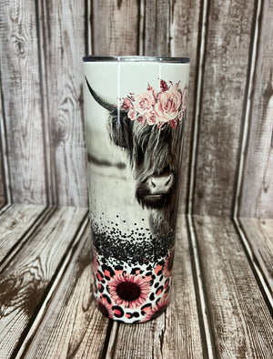 Made to order-Highland Cow Pink 20oz Tumbler