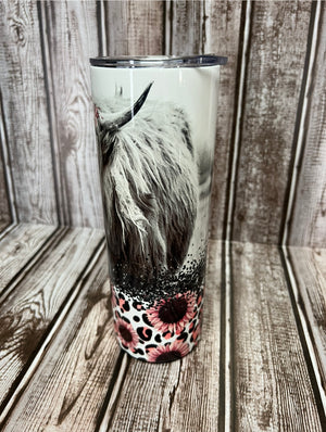 Made to order-Highland Cow Pink 20oz Tumbler