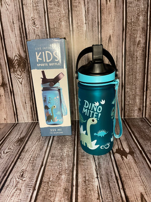 12oz insulated kids dinosaur cup with straw lid