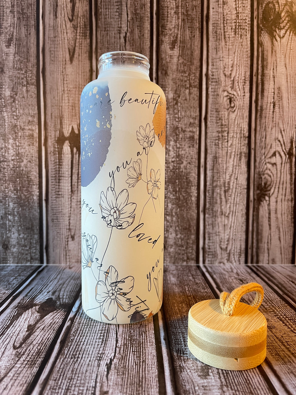 Frosted Worthy Glass Water Bottle