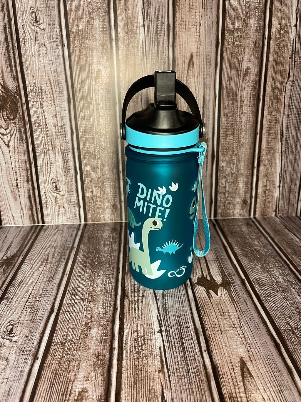 12oz insulated kids dinosaur cup with straw lid