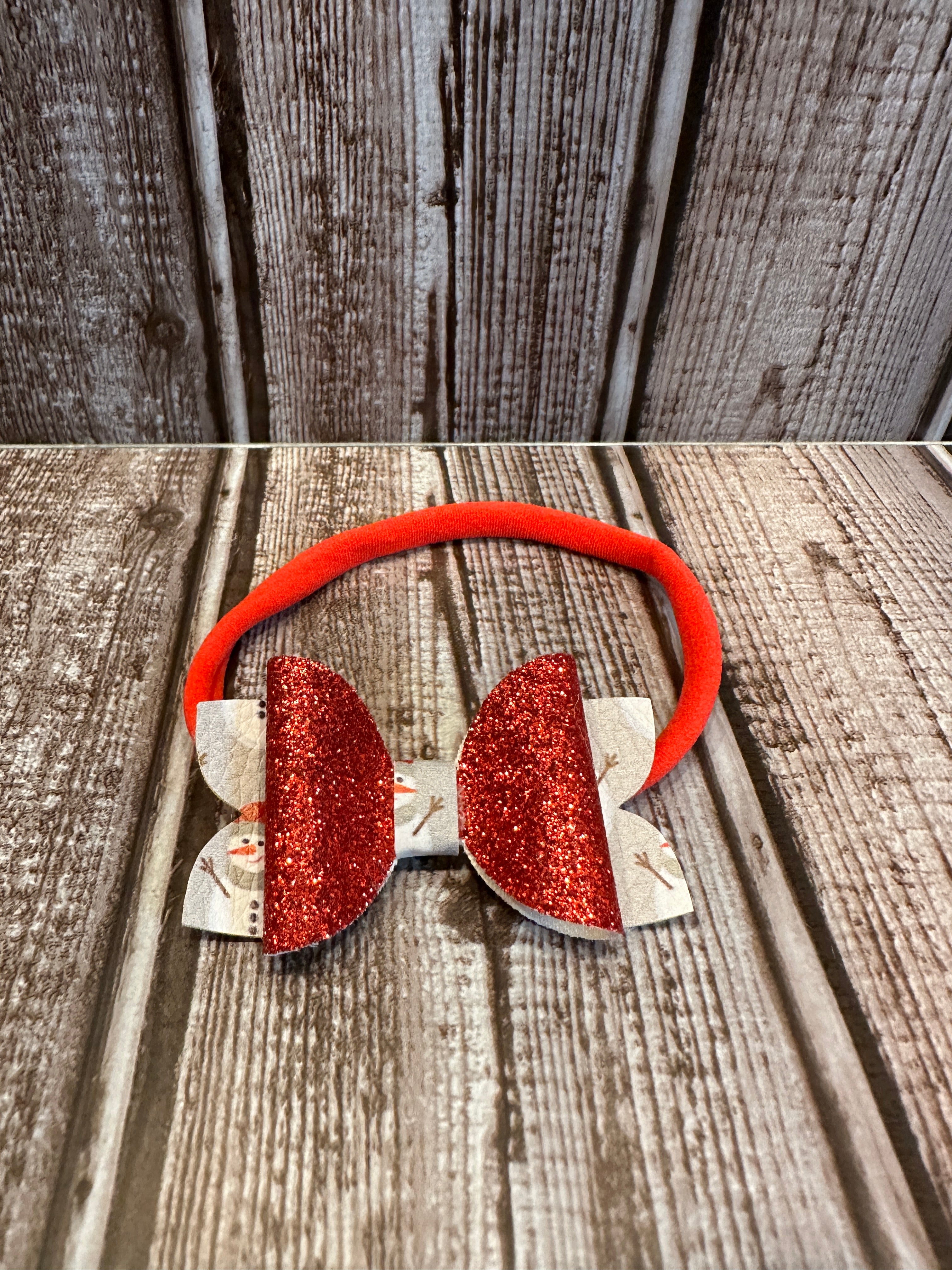 Snowman/Red GlitterHead Band 3 inch Hair Band