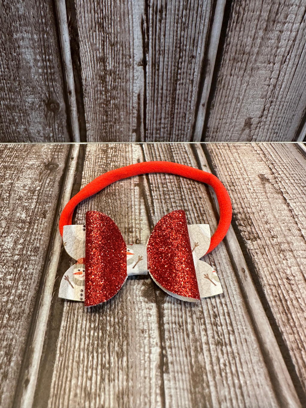 Snowman/Red GlitterHead Band 3 inch Hair Band