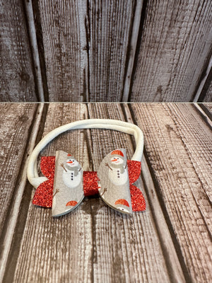 Snowman/Red GlitterHead Band 3 inch Hair Band